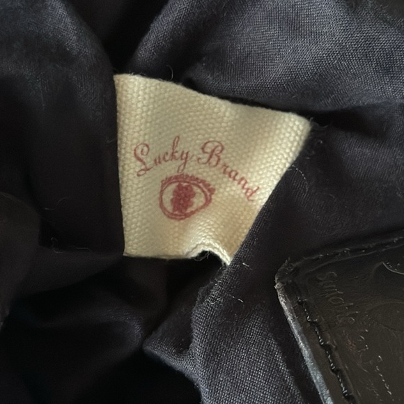 Lucky Brand Boho Bag Cotton With Suede Trim - Picture 13 of 16